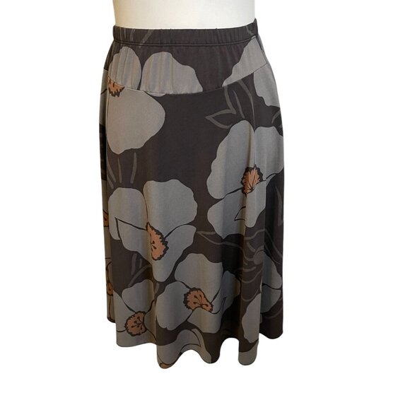 Vintage Smarty of NY Floral Pull On Knee Length Skirt Elastic Waist Boho Sz M - Picture 1 of 5